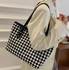 [GIRLS GOOB] Women's Checked Pattern Canvas Big Shoulder Bag - OEM China